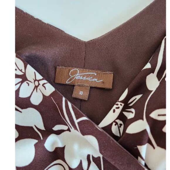 Jessica Midi Dress Wine/Off-White Size US 10 - Picture 6 of 9